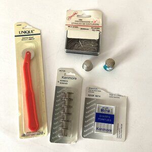 Sewing Notions Tools Supplies Needles Pins Bobbins Tracing Wheel